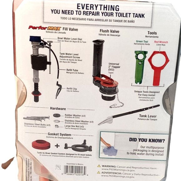 Fluidmaster Universal The Everything Tank/Toilet Repair Kit With Tools Included - Picture 11 of 16